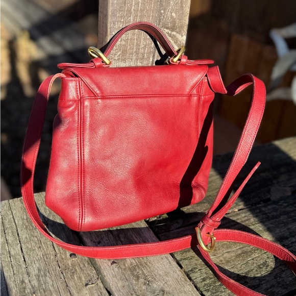Coach Rare Red Leather Soho Legacy Handle Crossbody Bag with brass Hardware 4158 - Picture 2 of 6